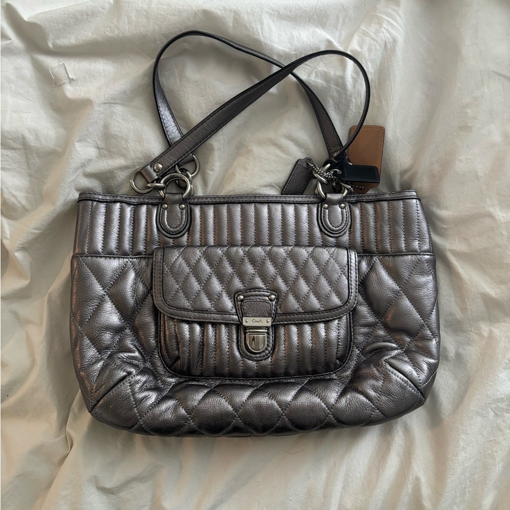 Coach Poppy Silver 19857 Shoulder Bag